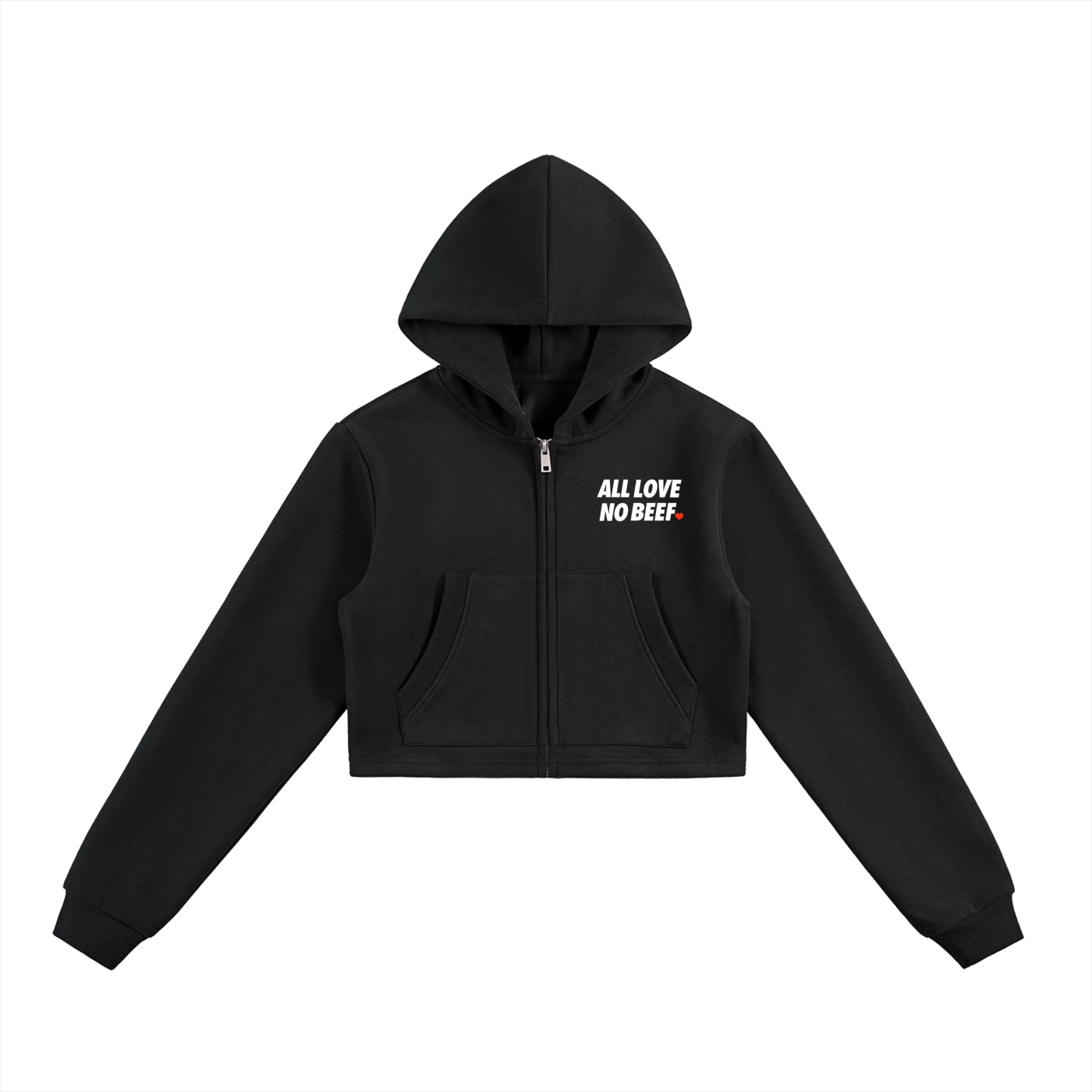 Essential Cropped Zip-Up Hoodie - ALXB Essential Cropped Zip-Up Hoodie - ALXB