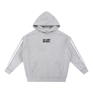 Contrast Tape Raw Edge Double Layered Hoodie